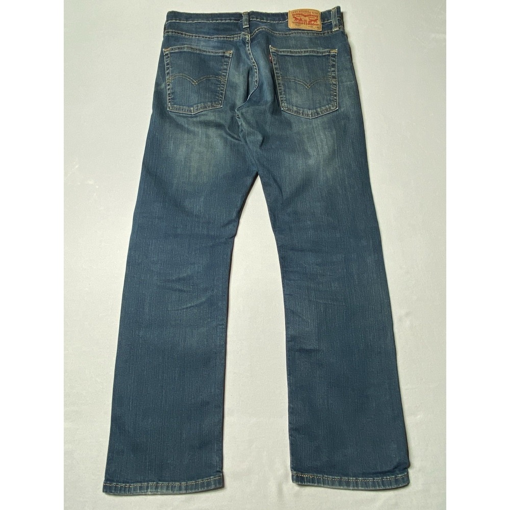Levis 513 Jeans Mens 32x30 Slim Straight Stretch Blue Denim Medium Wash - Picture 6 of 10